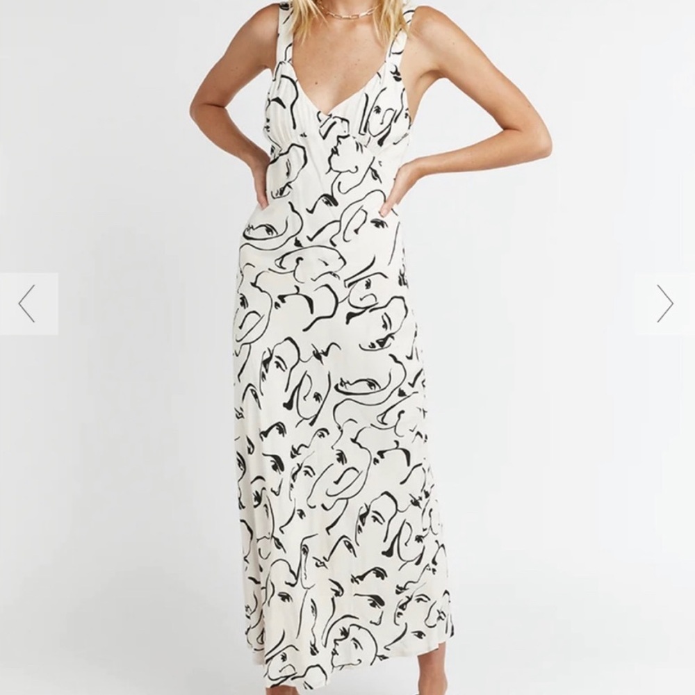 New DISSH Monet Scribble Faces Maxi Dress